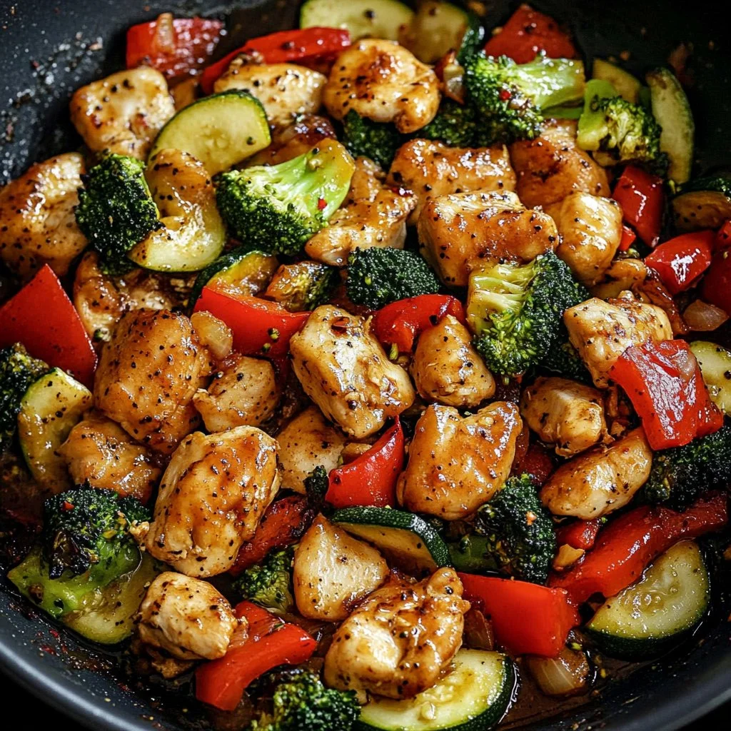 Pechugas de Pollo y Verduras cocinadas en Freidora de Aire