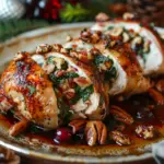 Pechugas Navideñas Rellenas Con Salsa de Arándanos y Chipotle Ahumado