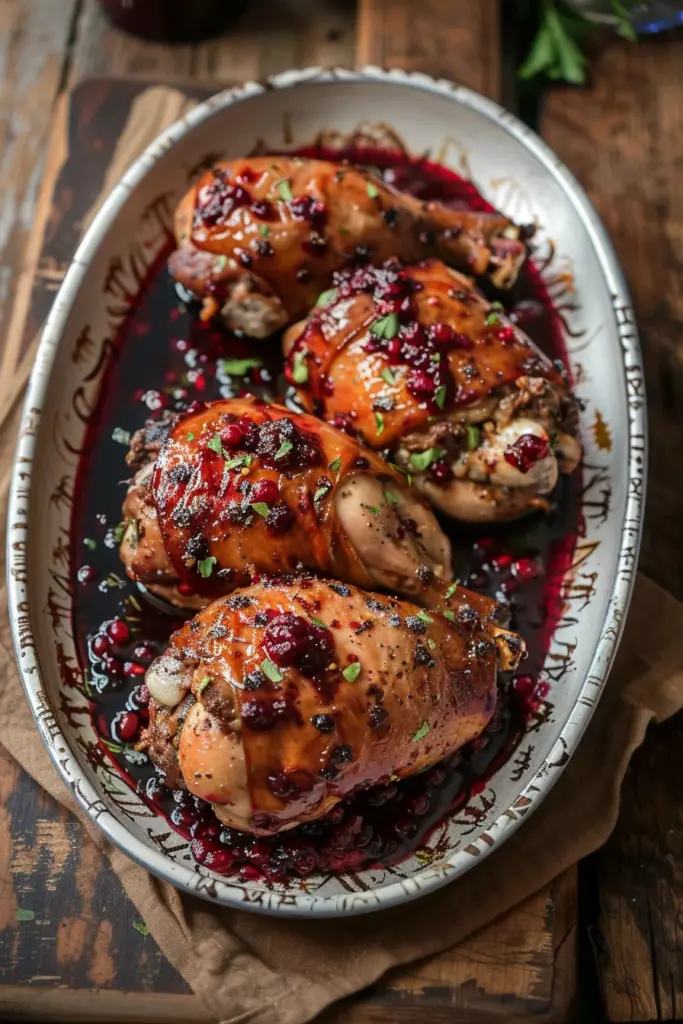 Pechugas Navideñas Rellenas: Exquisito Manjar con Salsa de Frutos Rojos