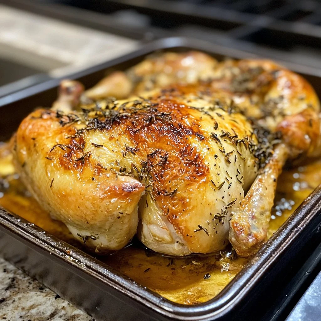 Receta de Pollo al Horno jugoso y sabroso, ideal para cualquier ocasión.