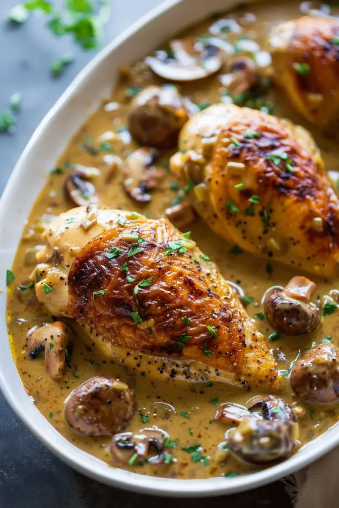 Pollo con Salsa de Mostaza y Champiñones - ¡Sabor Exquisito!