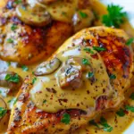 Pollo con Salsa de Mostaza y Champiñones
