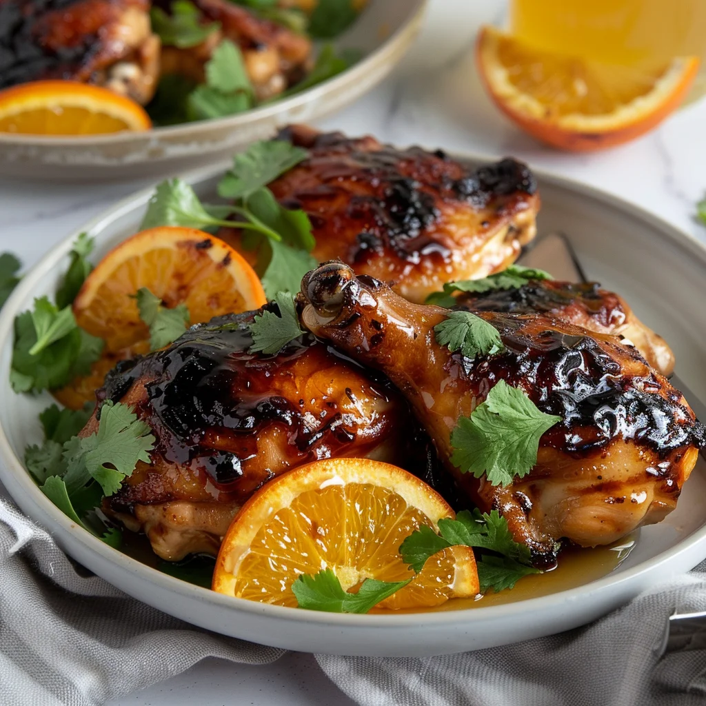 Pollo Glaseado con Jugo de Naranja y Miel