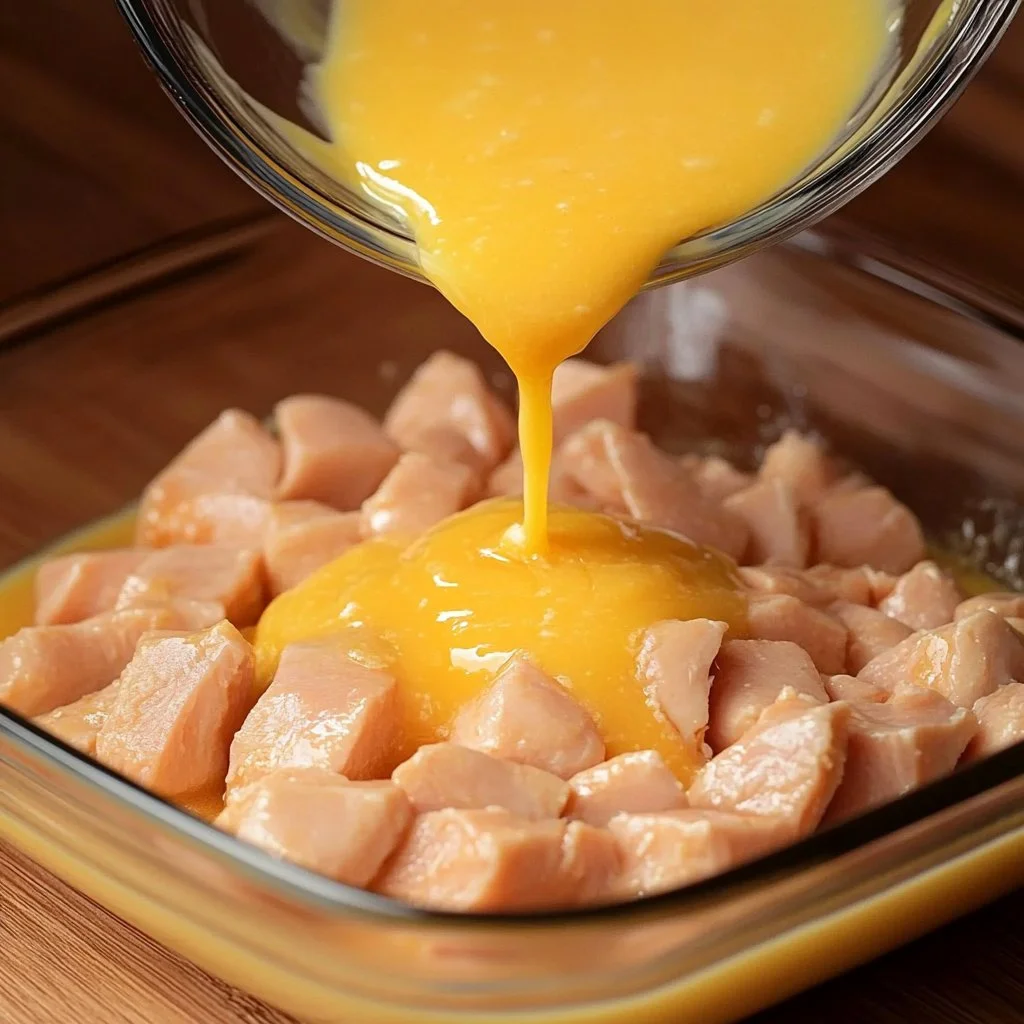 Receta de pollo sazonado en una sabrosa presentación.