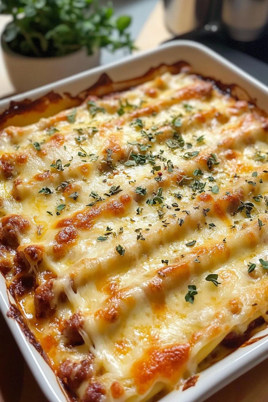Cazuela de Queso y Salchichas en Capas