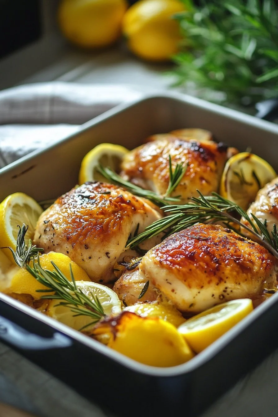 Pollo al Horno con Limón y Romero