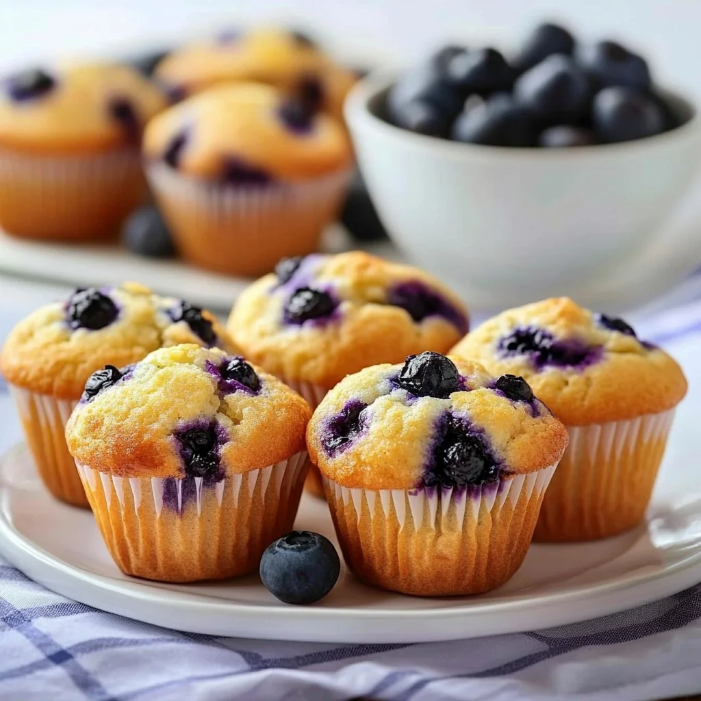 Muffins de arándano recién horneados en una rejilla