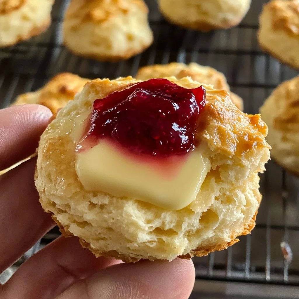 Scones esponjosos de suero de leche recién horneados