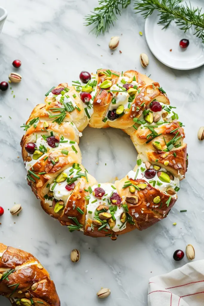 Rosca Salada de Queso Crema Con Nueces y Arándanos: Exquisita Explosión de Sabores