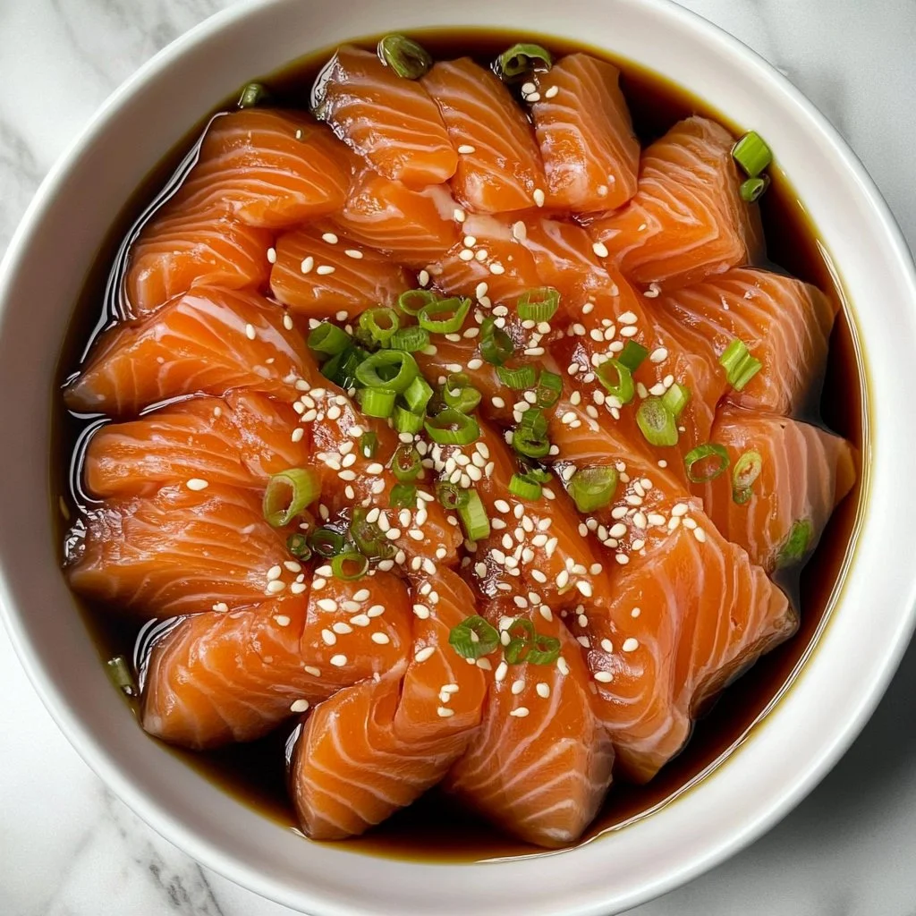 Sashimi de Salmón Cítrico, un plato fresco y delicioso de salmón crudo con notas cítricas.