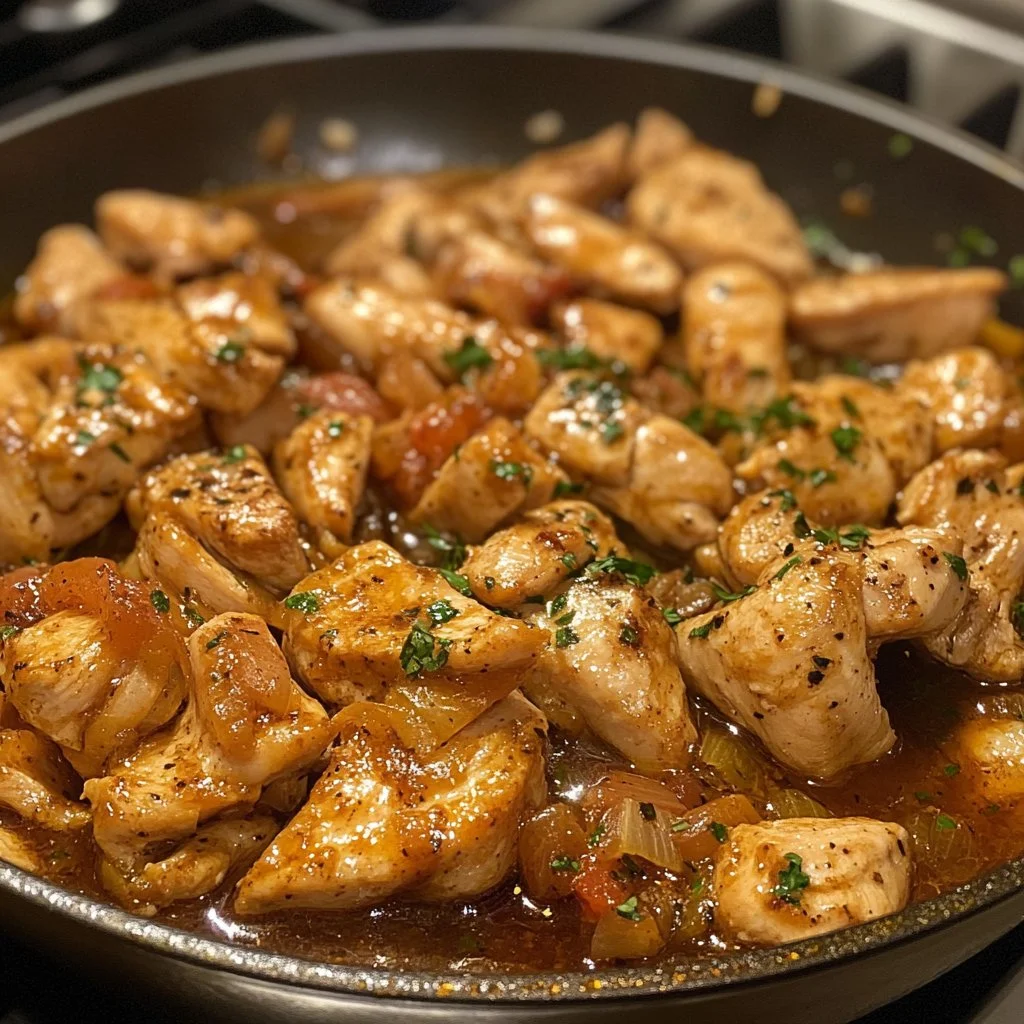 Plato de Scarpariello de Pollo con pimientos y especias