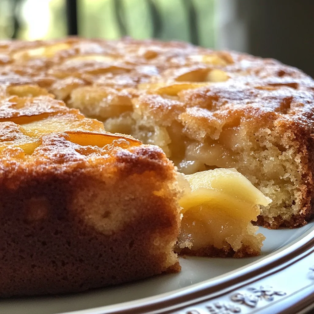 Tarta de manzana fácil y deliciosa en corte, lista para servir.