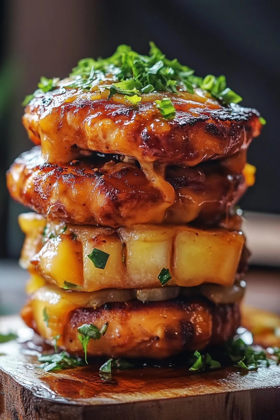 Apilamiento de Pollo Huli Huli de Hawái