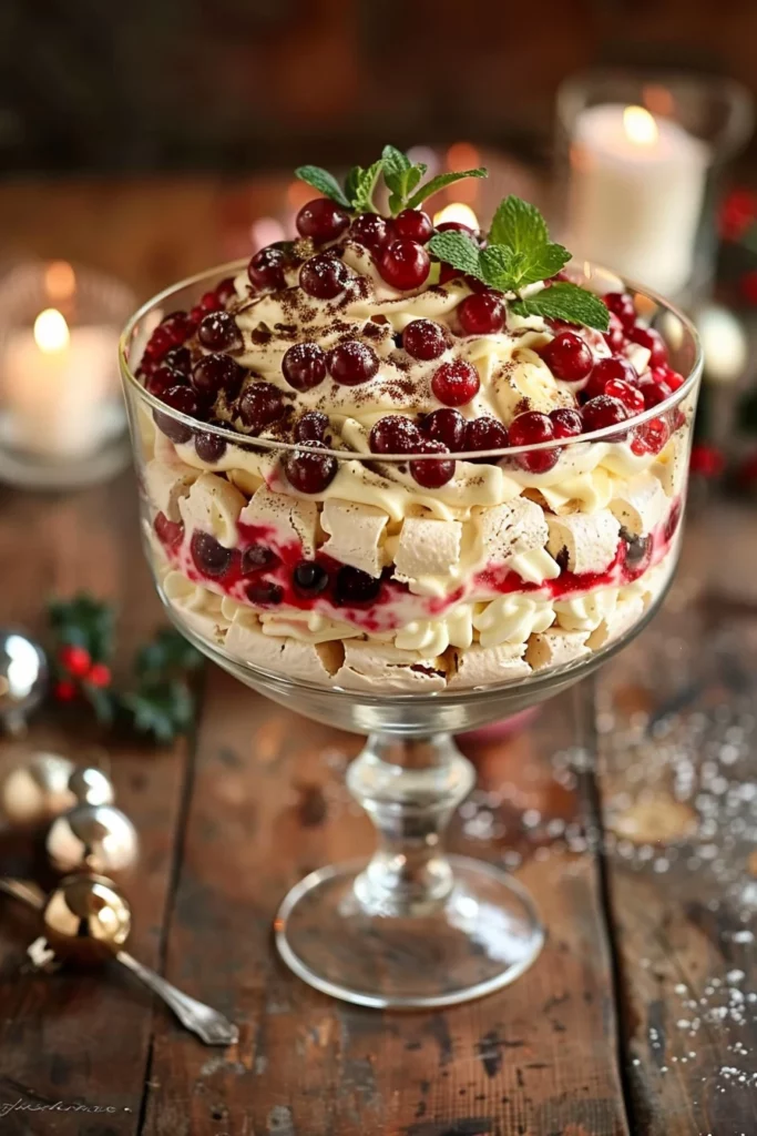 Trifle Navideño de Pavlova: ¡Exquisita explosión de sabores y texturas!