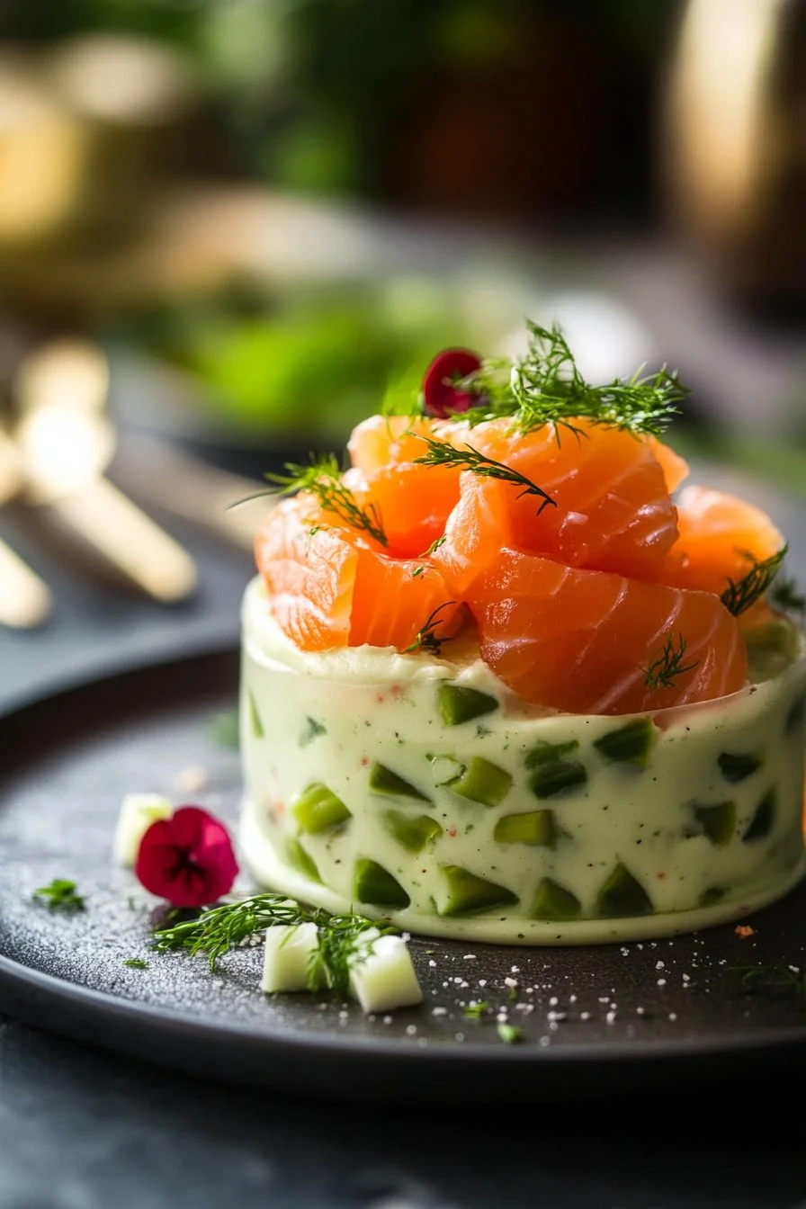 Mousse de Espárragos con Salmón Ahumado