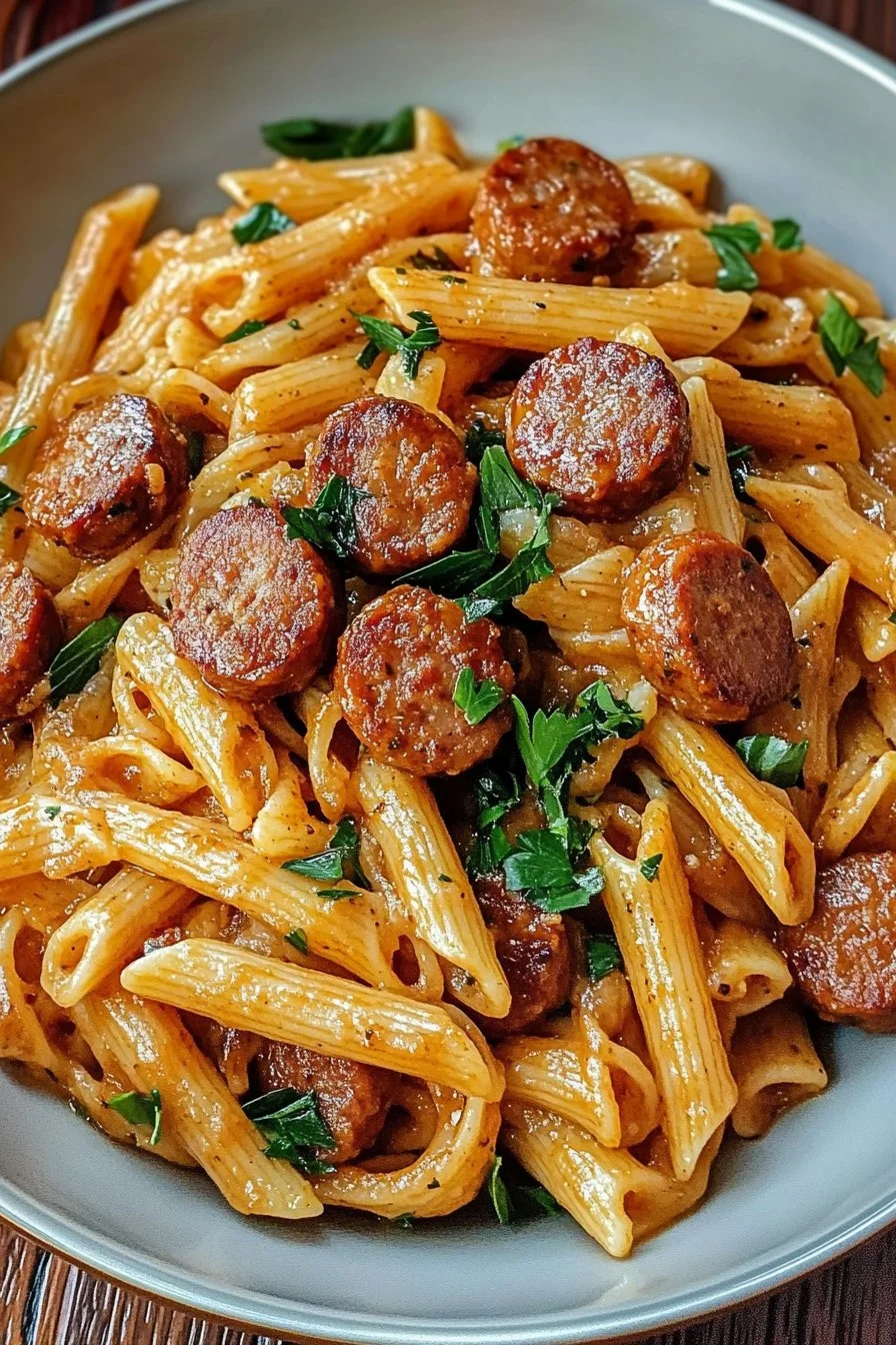 Pasta con Salchicha Cajún