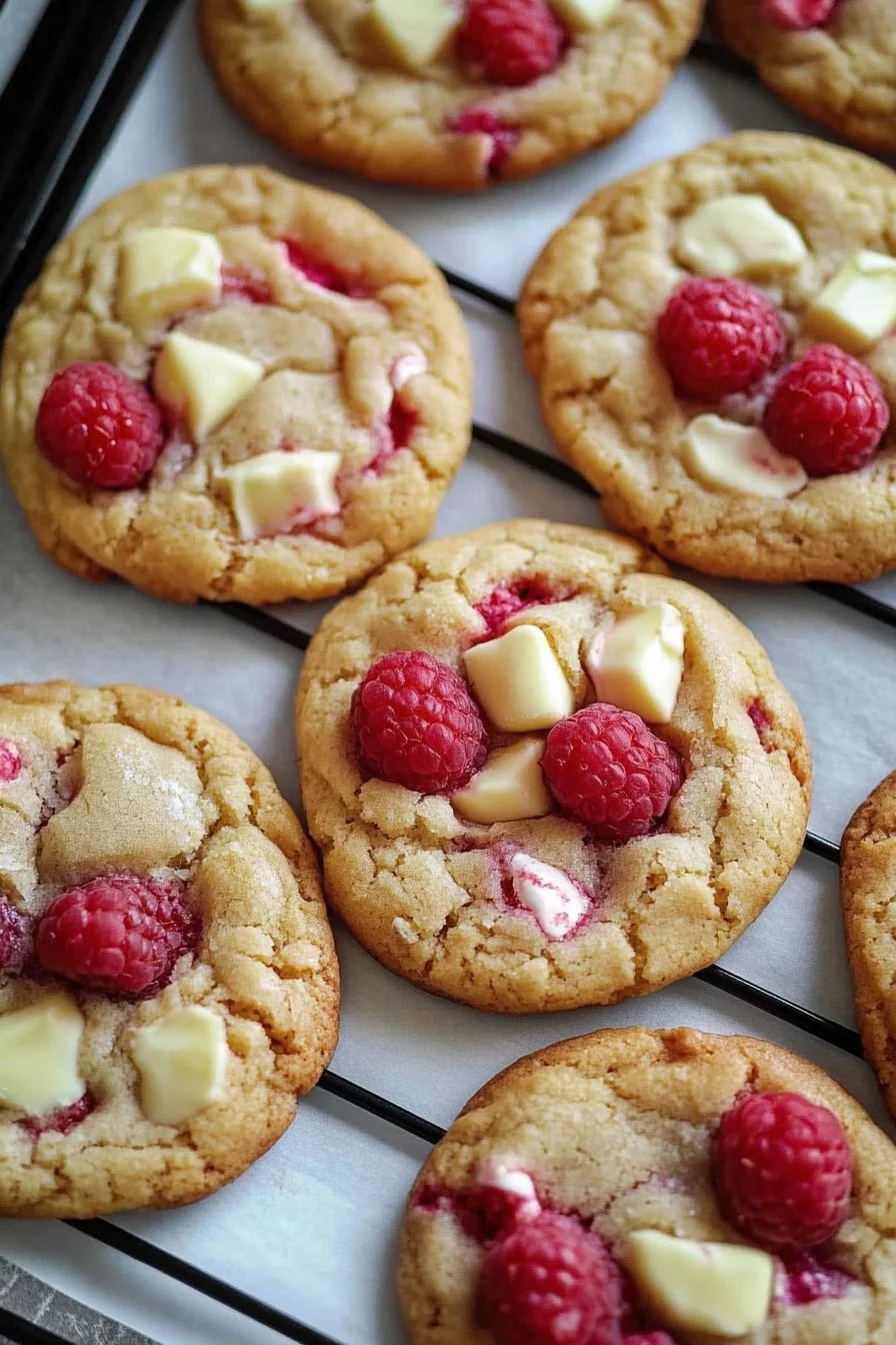 Galletas de frambuesa y chocolate blanco