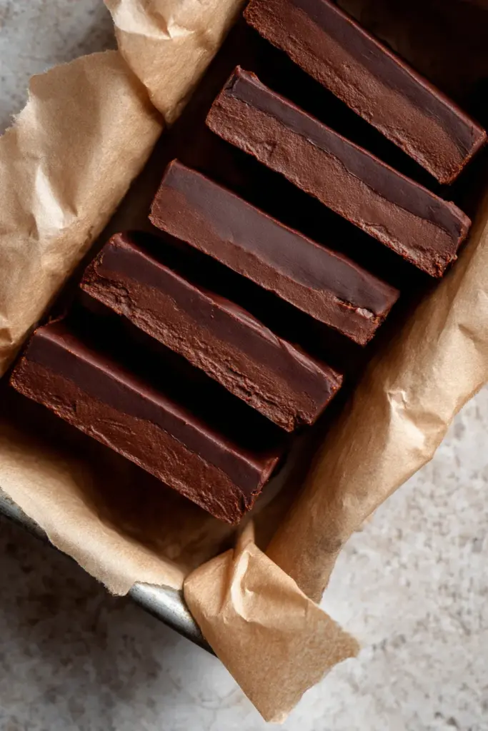 Barras de Chocolate Sin Hornear