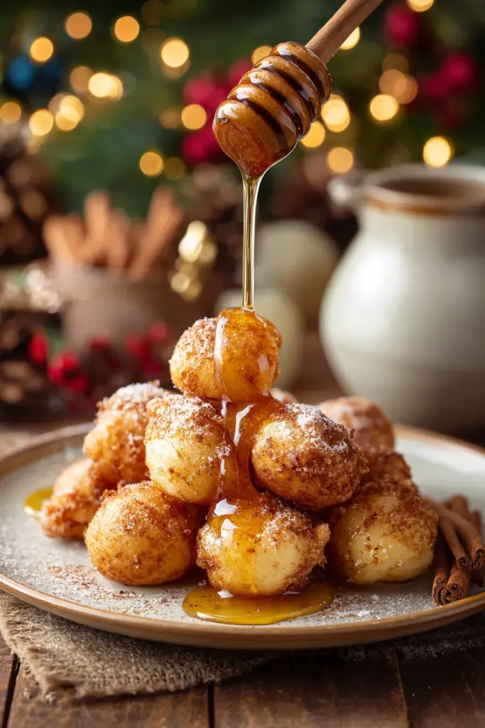 Buñuelos con Miel de Piloncillo