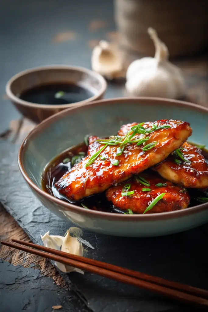 Pollo con sabores asiáticos