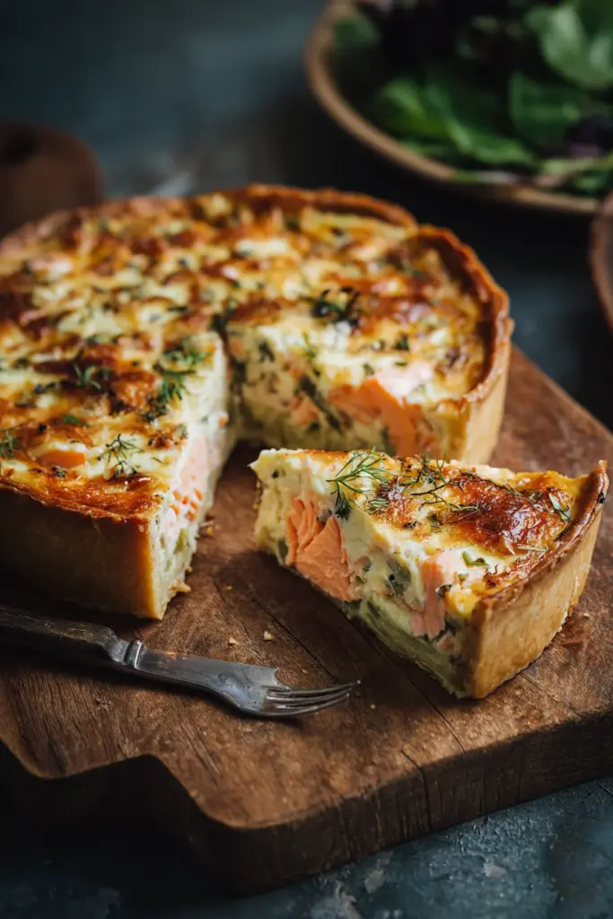 Quiche de Salmón y Puerros
