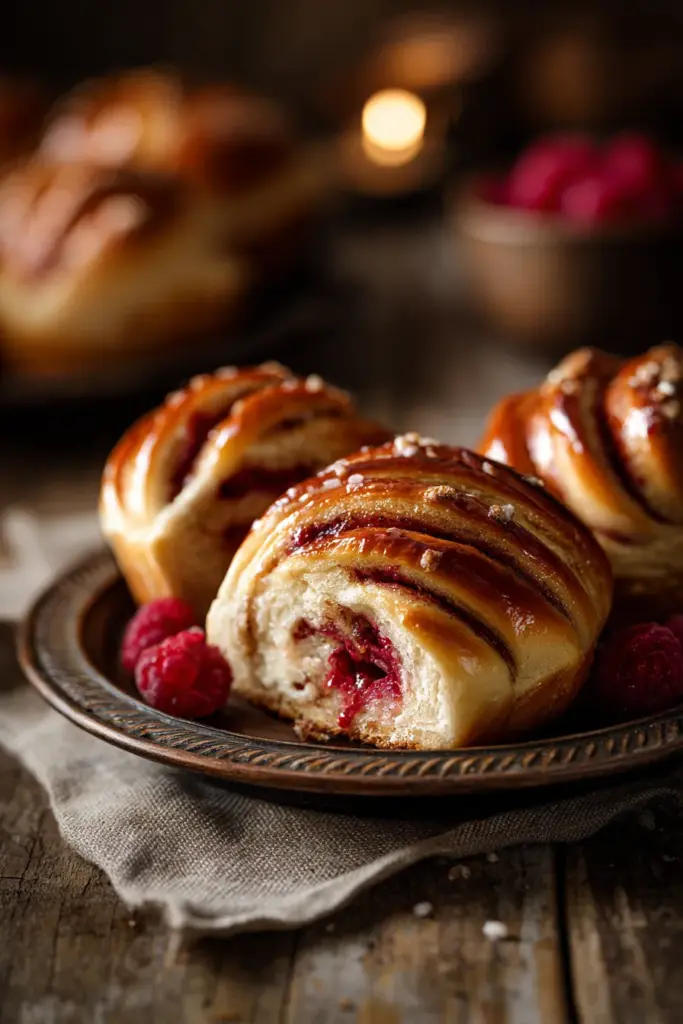 Rollos de Brioche con Frambuesa