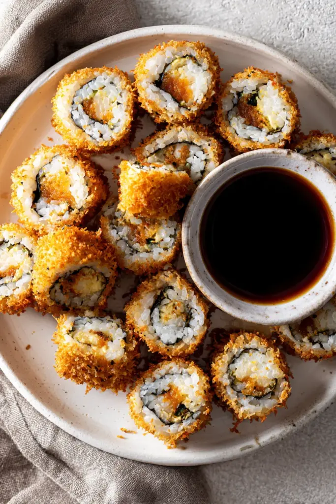 Rollos de sushi fritos