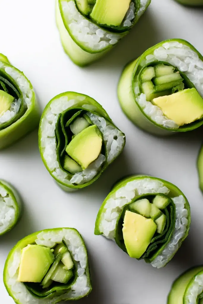 Sushi de pepino y aguacate