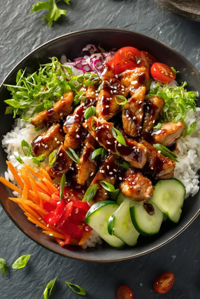 Tazón de pollo teriyaki