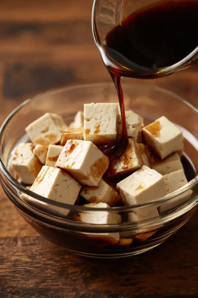 Tofu Marinándose