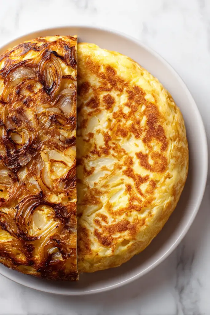 Tortilla con y sin Cebolla