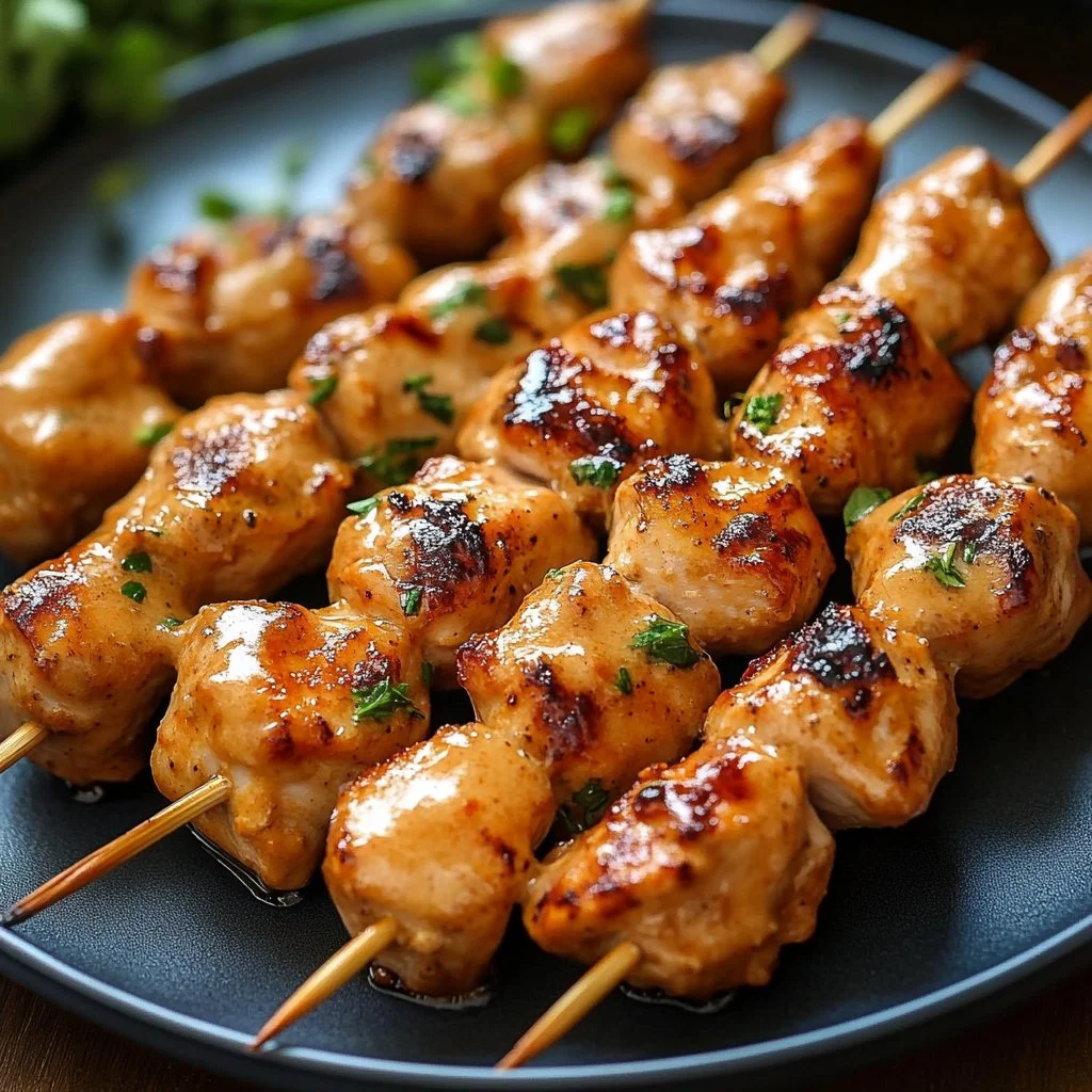 Brochetas de pollo Bang Bang, un platillo delicioso y fácil de preparar.