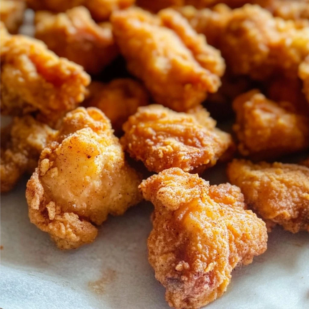Plato de Chicharrones de Pollo, pollo frito estilo puertorriqueño crujiente y sabroso.