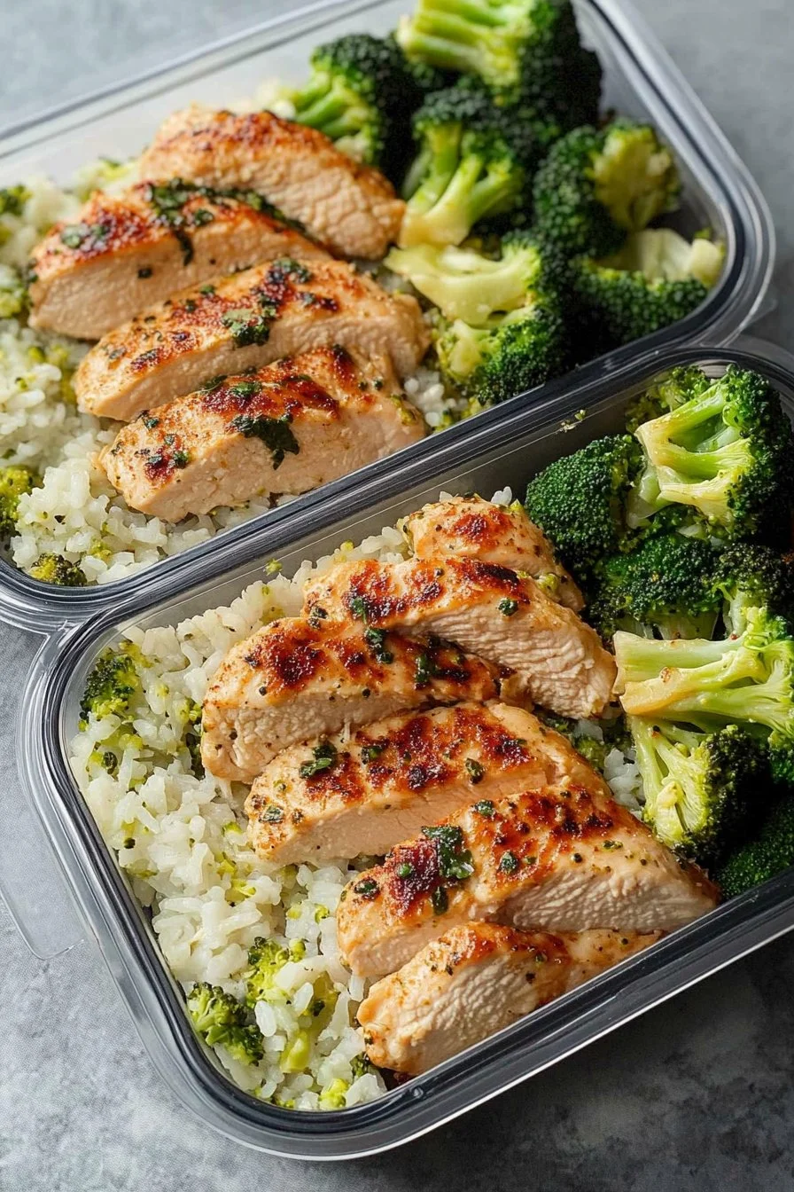 Preparación de Comida de Pollo, Brócoli y Arroz