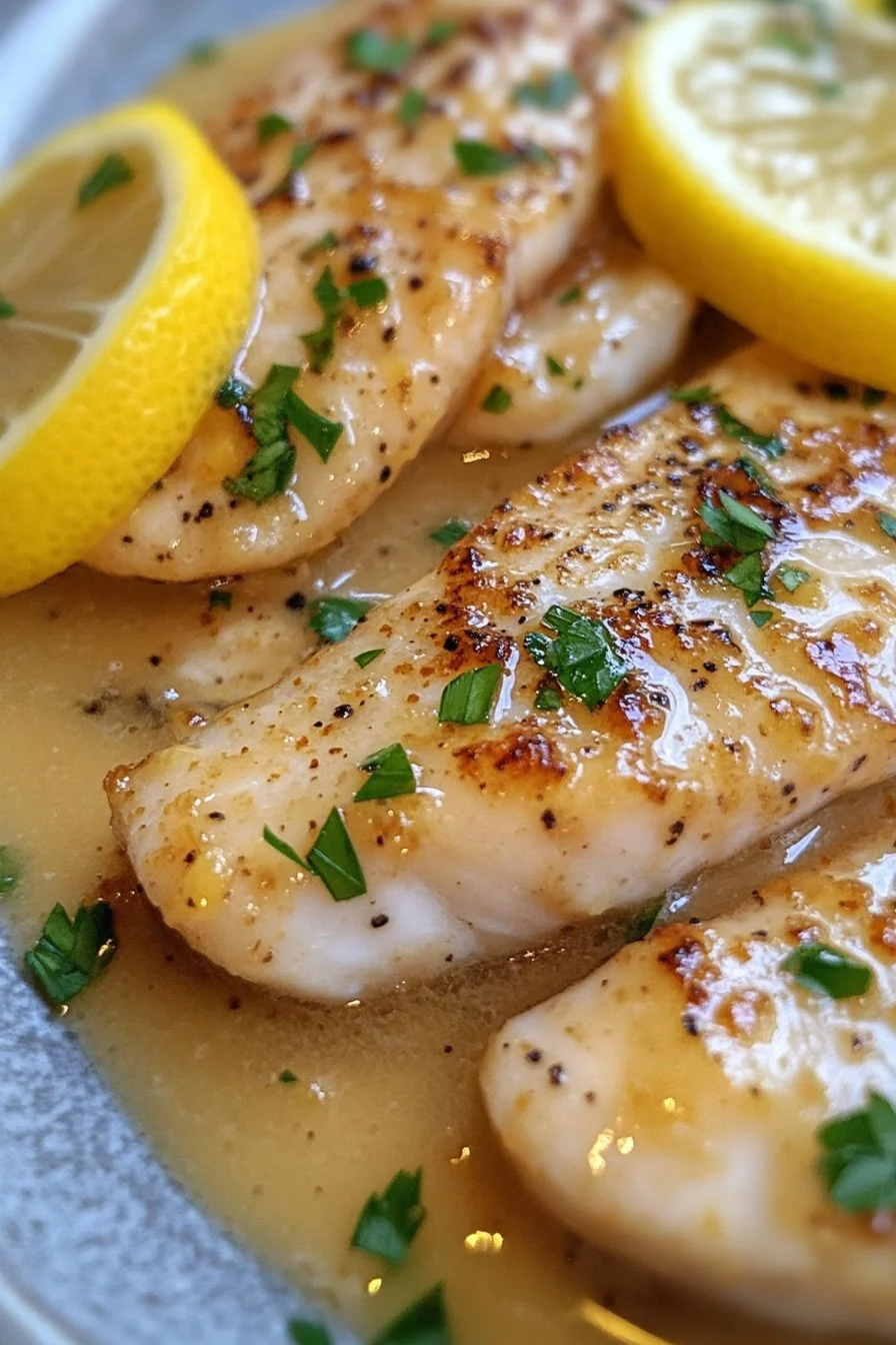 Filete de Pescado con Salsa de Mostaza y Limón