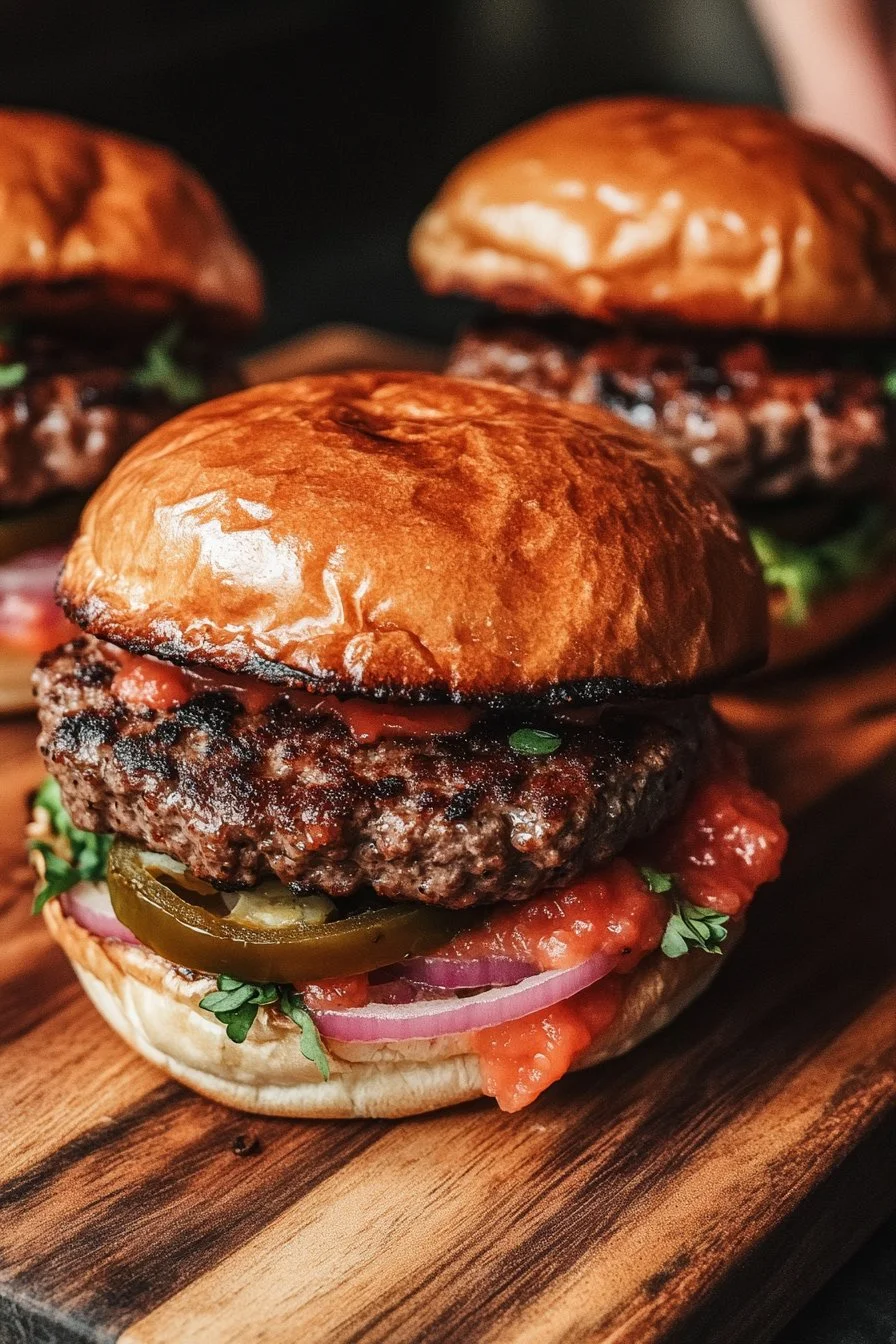 Hamburguesas Machacadas de Jalapeño y Cebolla