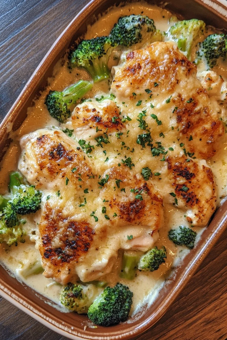 Horno de Pollo y Brócoli Alfredo