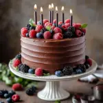 Decoración de pasteles de chocolate para fiestas de cumpleaños