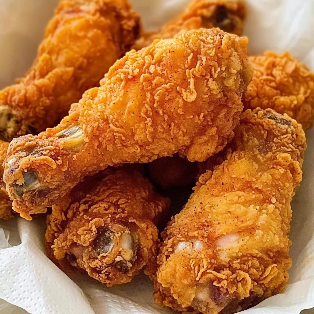 Delicioso pollo frito crujiente preparado con la mejor receta