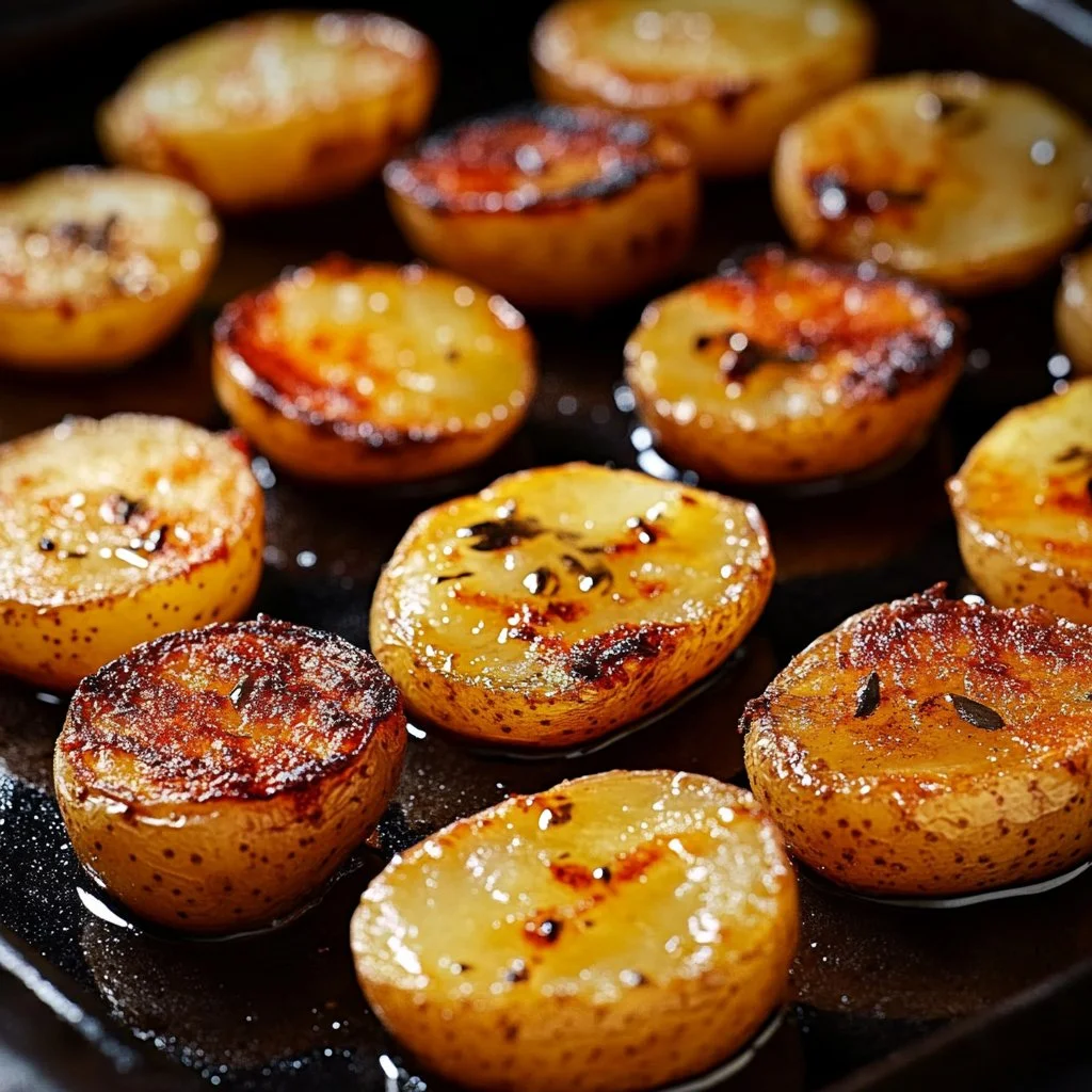 Papas cocinadas en una parrilla Blackstone, crujientes y llenas de sabor.