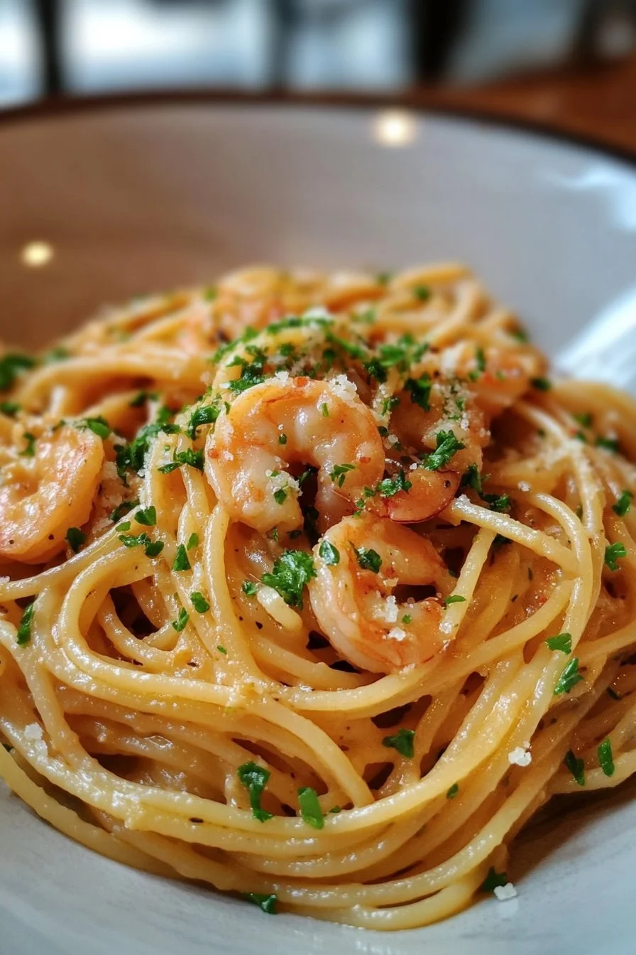 PASTA A LA CREMA CON CAMARONES @donsacoroto