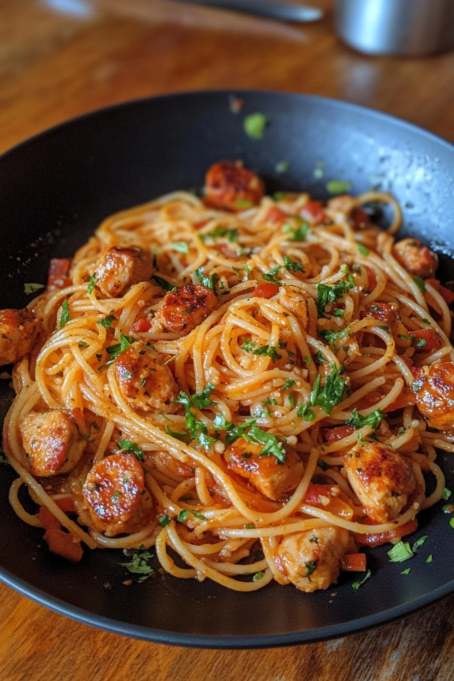 Pasta con Pollo y Chorizo