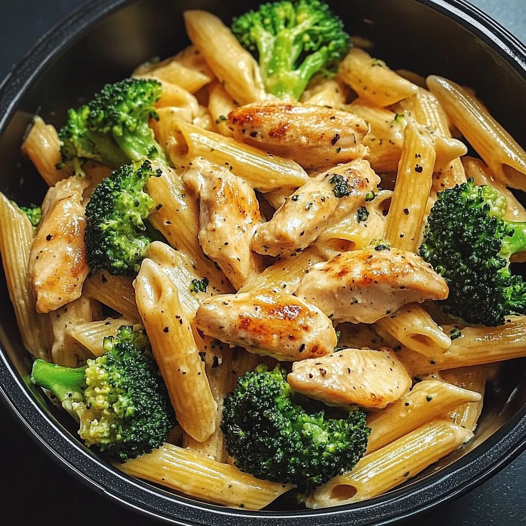 Pasta Cremosa de Pollo y Brócoli lista para servir