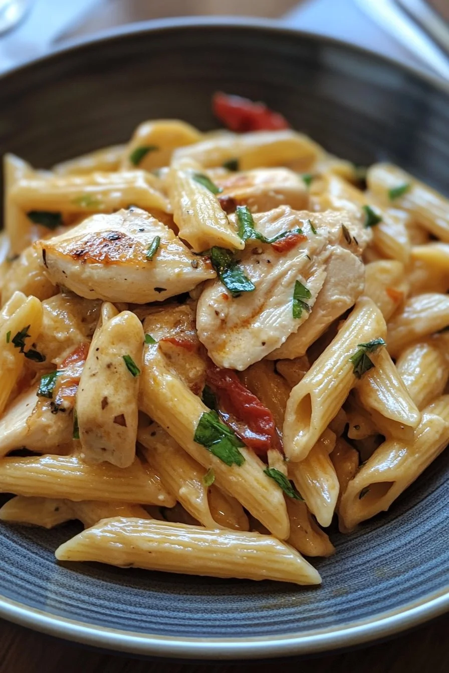 Pasta de Pollo a la Toscana Cremosa