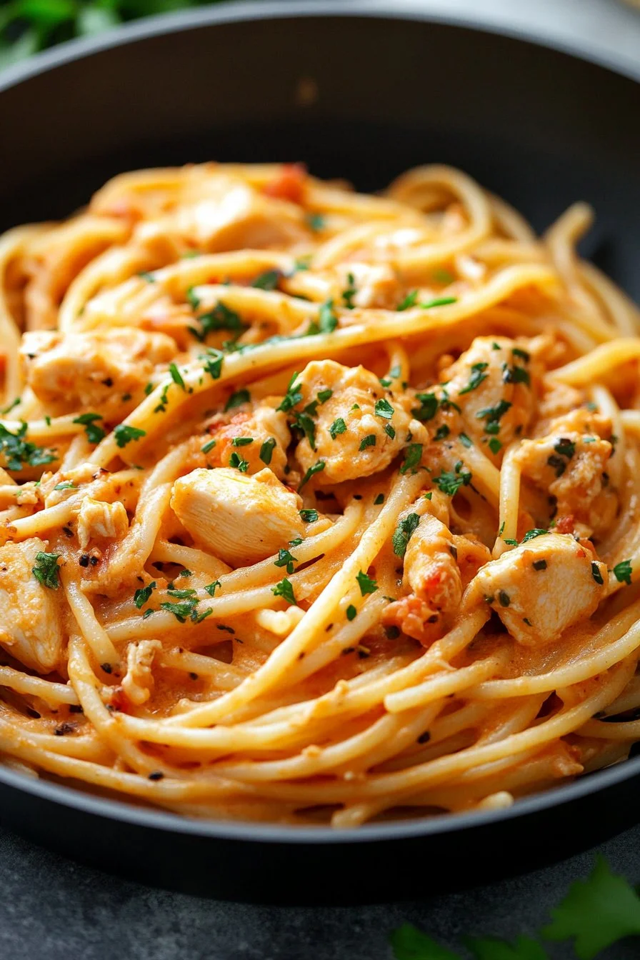 Pasta de pollo cajún cremosa ligera