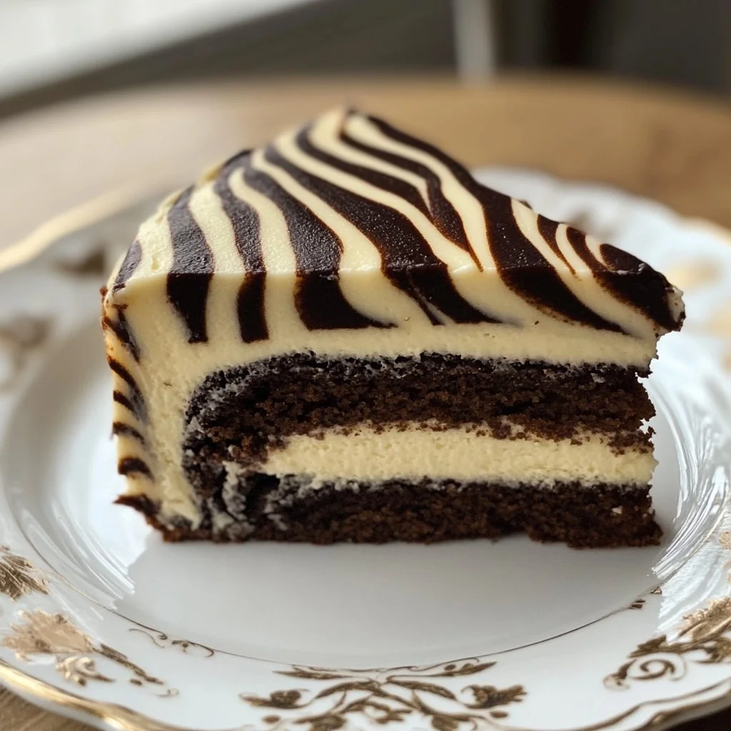 Tarta Pastel Cebra con capas de chocolate y vainilla