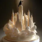 Pastel de Aventura de Superhéroes decorado con figuras de héroes en colores vivos