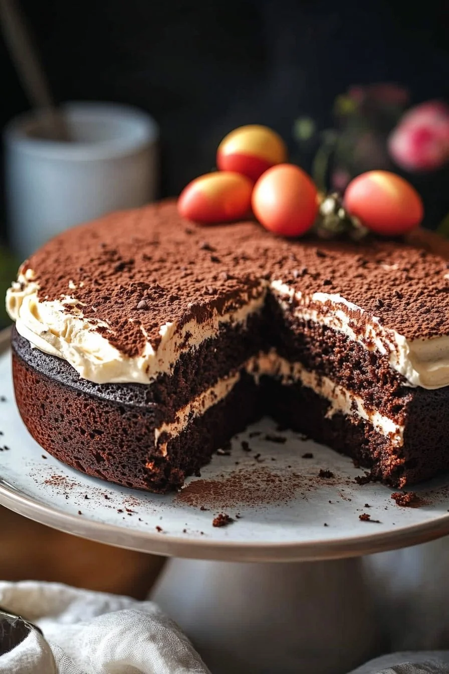 Pastel de chocolate fácil para Pascua