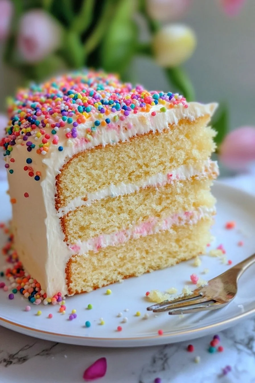Pastel primaveral de vainilla