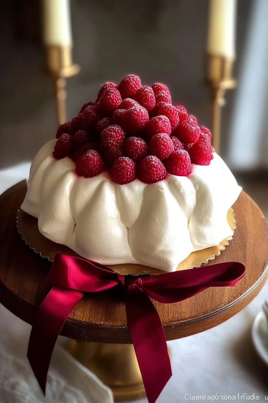 Pavlova de frambuesas